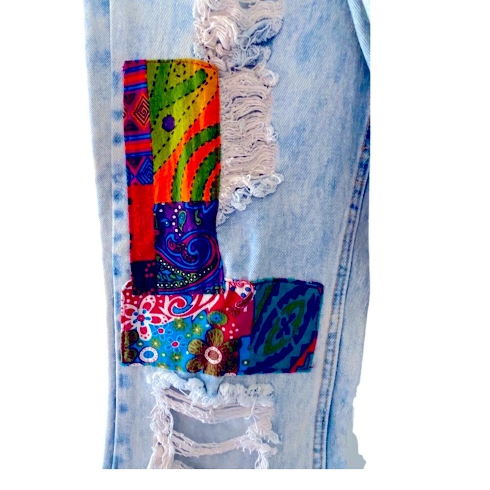 Patchwork Distressed Women's Jeans - image 7